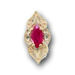 N634 14K ELONGATED SLIDE WITH CENTER MARQ 